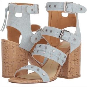 DOLCE VITA EDDIE DENIM HIGH BLOCK GLADIATO…